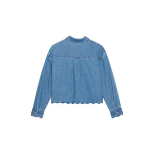 Mint Velvet Mid Indigo Denim Scallop Shirt